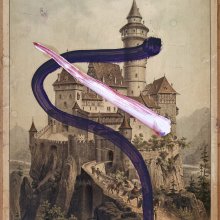 Julian Schnabel, Ohne Titel (Ritterburg) aus der Serie „Rheinromatik“, 2016, Pigmentdruck auf Faserpapier, kaschiert auf Karton, 106,8 x 80 cm, Courtesy Geuer & Geuer Art GmbH Düsseldorf, © VG Bild-Kunst, Bonn 2017, Foto: Julian Schnabel Studio
