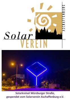 Solarwürfel am Kreisel in der Würzburger Straße