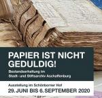  Plakat zur Ausstellung Papier ist nicht geduldig
