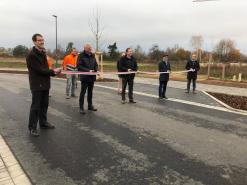  vlnr. Roland Ebert, Geschäftsführer AVG, Harald Klug, Geschäftsführer FKS Infrastruktur, Oberbürgermeister Jürgen Herzing, Dirk Kleinerüschkamp, Referent für Bau und Stadtentwicklung und Wolfgang Maier, Leiter Tiefbauamt