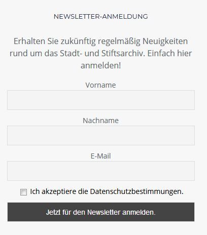 Newsletter Anmeldung
