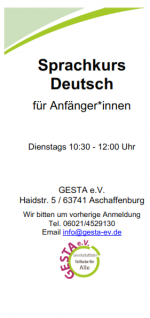 Flyer des Deutschkurses