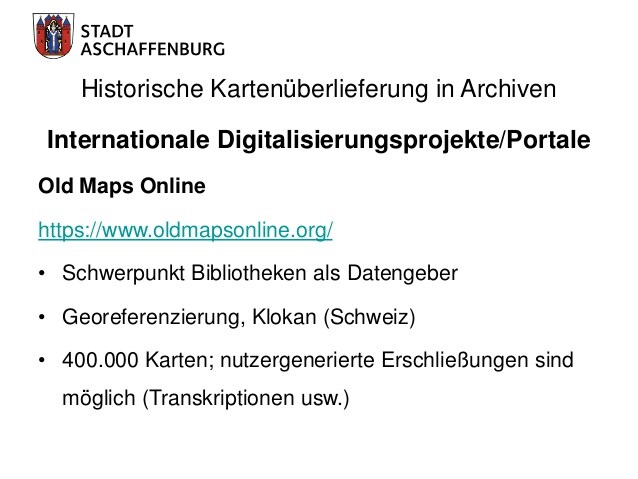 Historische Kartenüberlieferung in Archiven
Beispiele (Archive) Deutschland
Kataster des Herzogtums Kleve
http://www.archi...