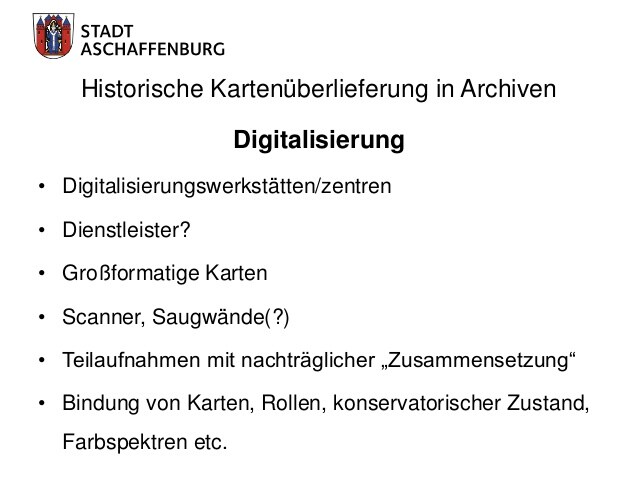 Historische Kartenüberlieferung in Archiven
 