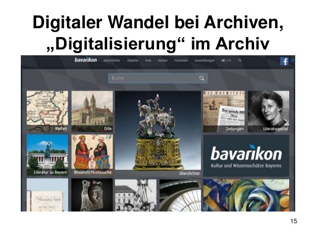 Digitaler Wandel bei Archiven,
„Digitalisierung“ im Archiv
15
 
