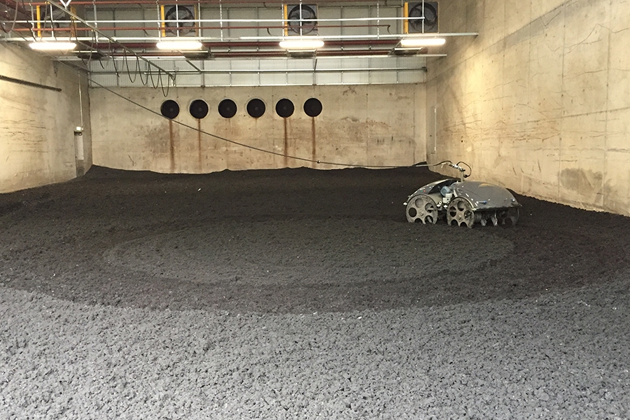 Kl&auml;rschlammtrocknung mit dem elektrischen Schwein
