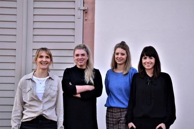 Die Macherinnen der App: Regina Stürmer, Clara Leibfried, Claudia Beck, Miriam Müller; Foto: M. Seidel, Stadt Aschaffenburg