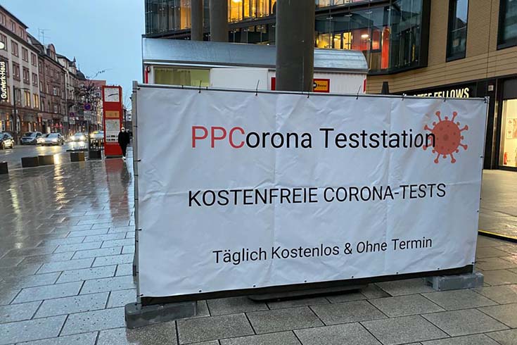 PPCORONA Teststation Hauptbahnhof