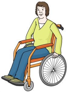 Frau im Rollstuhl