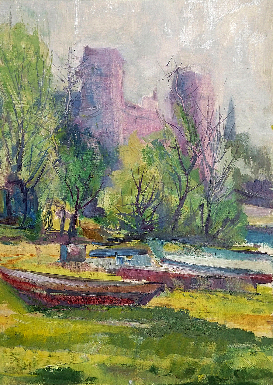 © Siegfried Rischar, Studie am Main, Ölgemälde, 1948. Museen der Stadt Aschaffenburg, Foto: Ines Otschik