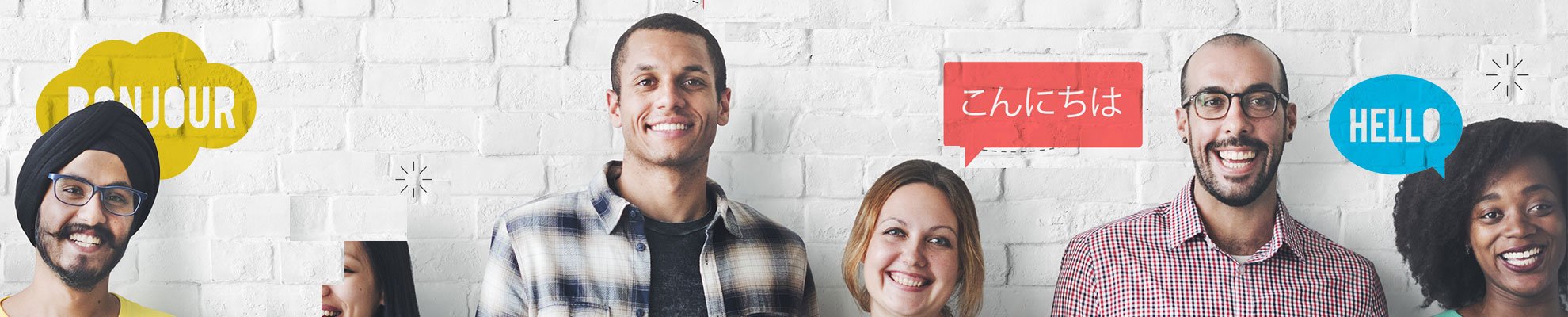 Dekoratives Bild, abgebildet sind Personen aus unterschiedlichen Nationen.