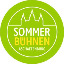  Logo Sommerbühnen Aschaffenburg, Umriss Schloss auf grüner Fläche
