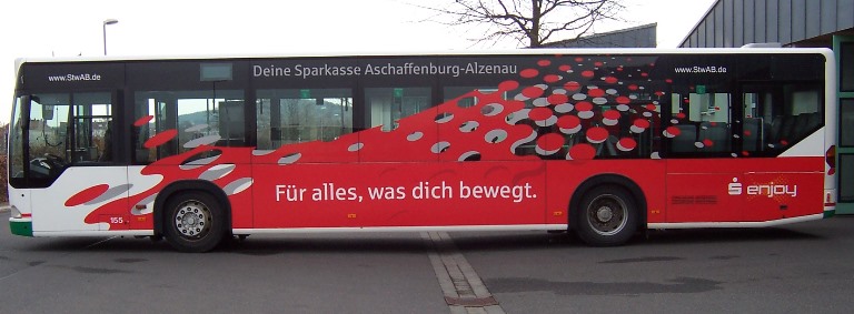 Werbung auf Bus der AVG