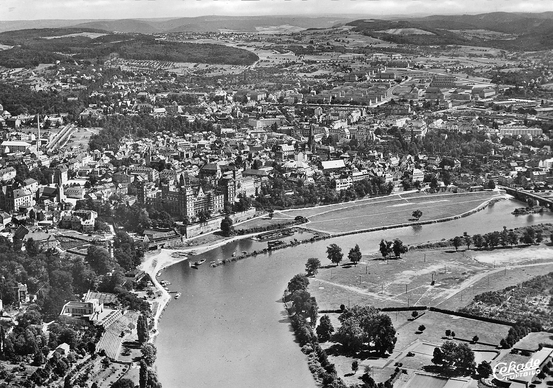 © Luftaufnahme, Cramers Kunstanstalt Dortmund. Stadt- und Stiftsarchiv Aschaffenburg, Ansichtskartensammlung