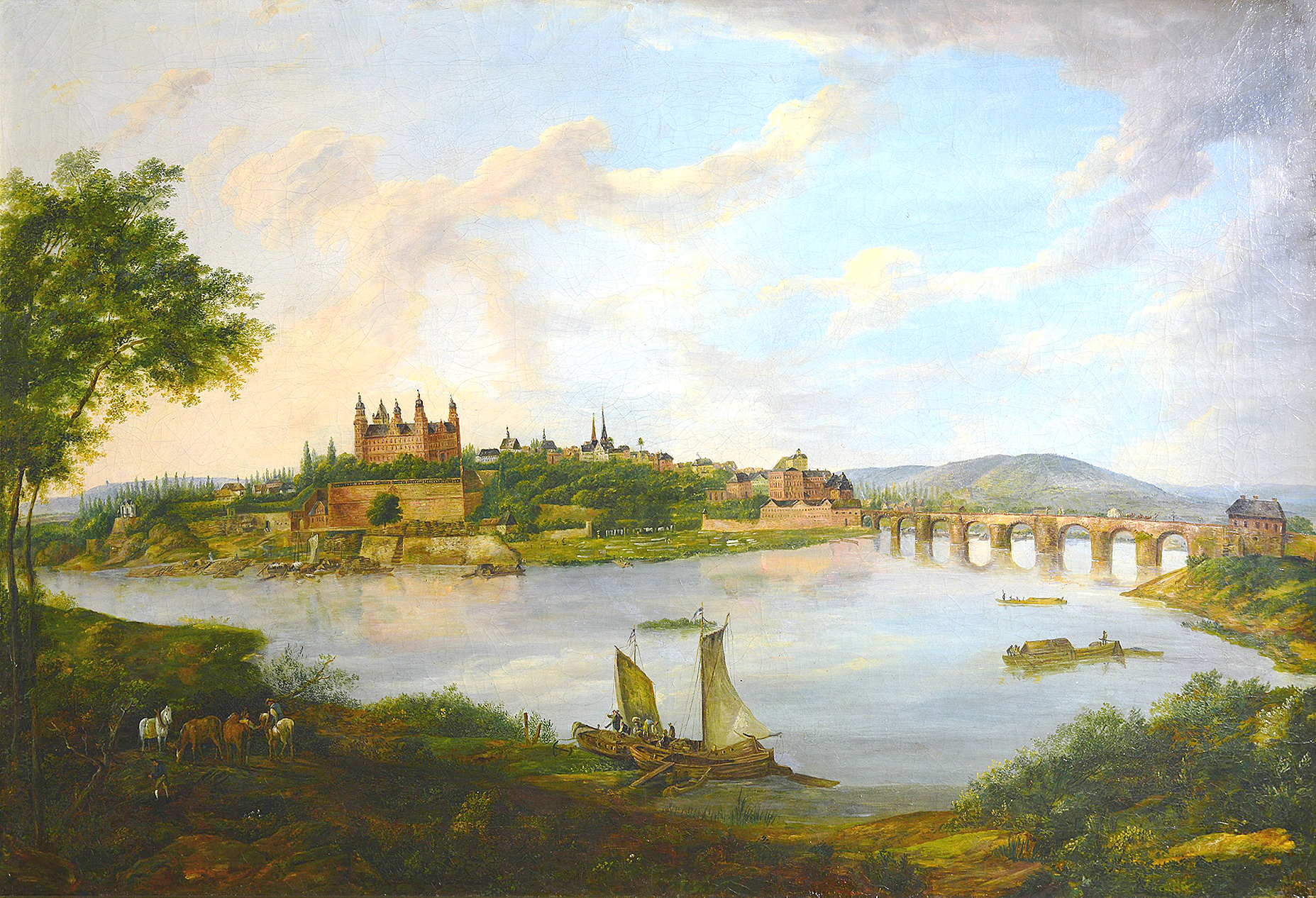 © Stadtansicht Aschaffenburg, Ölgemälde, 1. Hälfte 19.Jh. Museen der Stadt Aschaffenburg, Foto: Ines Otschik