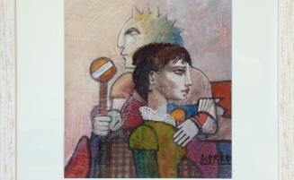 Wächter auf dem roten-Sofa   (730, Rüdinger)