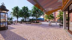 Neue Gestaltung Platz vor dem Alexandraparkhaus (Visualisierung: A. Georg, Stadt Aschaffenburg)