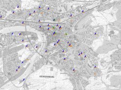 Übersichtskarte der Mobilfunkstandorte in Aschaffenburg