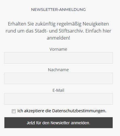 Newsletter Anmeldung