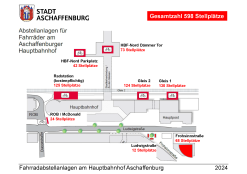 Übersichtskarte mit den Abstellanlagen am Hauptbahnhof
