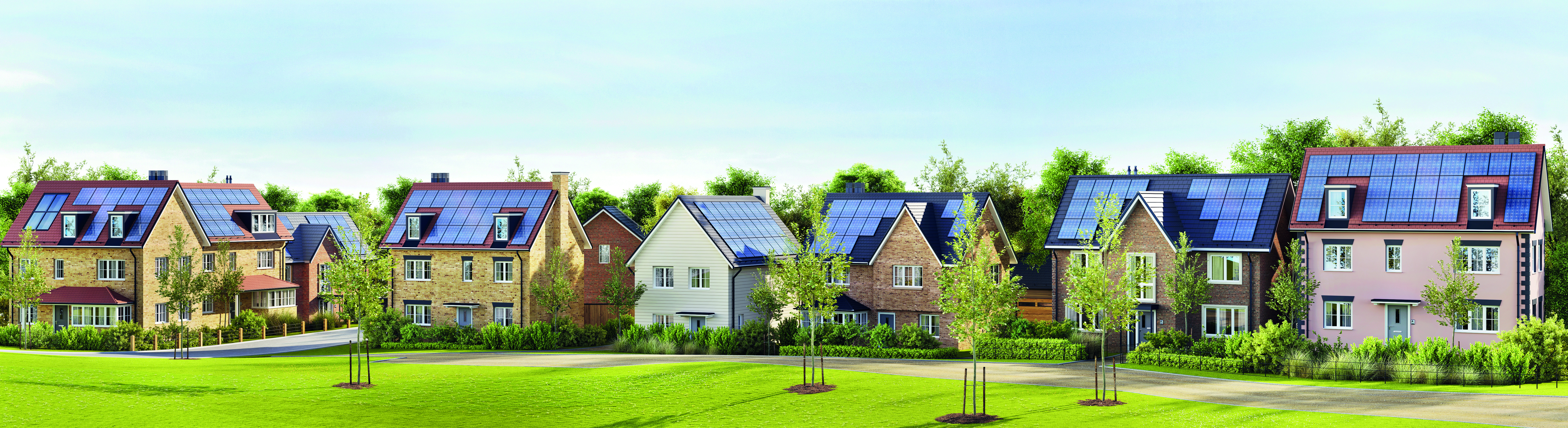 Foto von Wohnanlage mit PV-Anlagen
