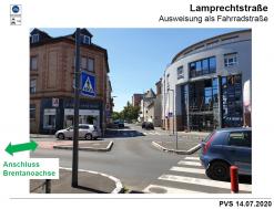 Verlängerung der Fahrradstraße (Brentanostraße) in die Lamprechtstraße