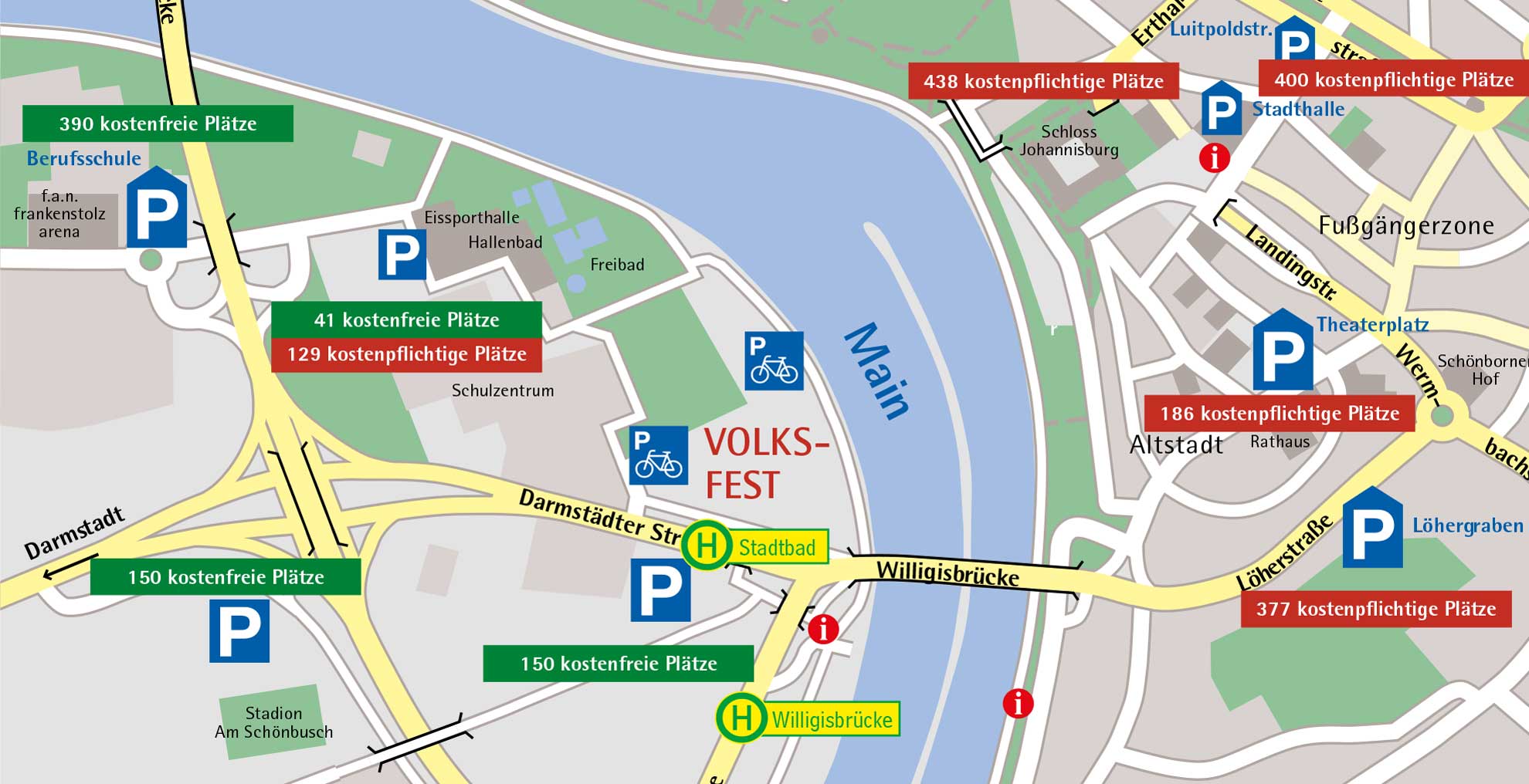 Anfahrt und Parken – Aschaffenburger Volksfest