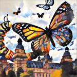  Schloss mit Schmetterlingen