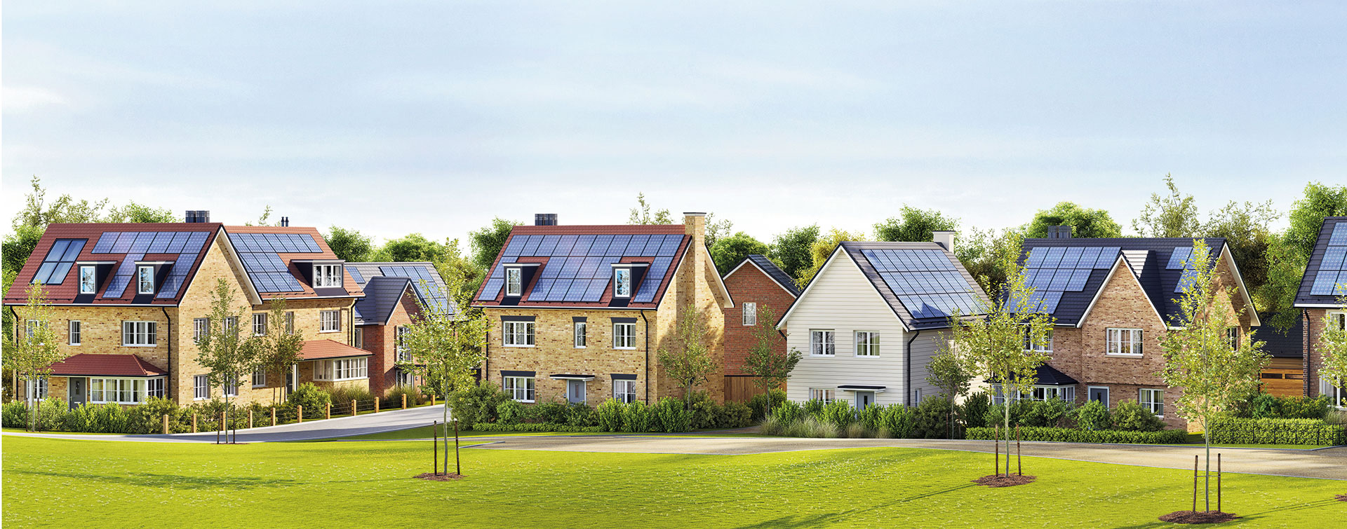Wohnsiedlung mit PV-Anlagen
