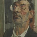 Selbstpoträt des Künstlers Johannes Grützke aus dem Jahr 2008 in Öl