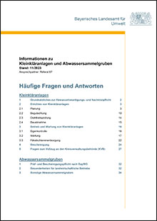 Titelbild zu:  Informationen zu Kleinkläranlagen und Abwassersammelgruben