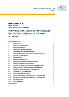 Titelbild zu: Hinweise zur Abwasserentsorgung bei landwirtschaftlichen Einzelanwesen - Merkblatt Nr. 4.2/3